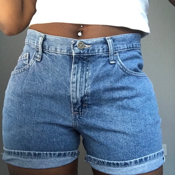 Pants - High Waist Denim Riders Shorts